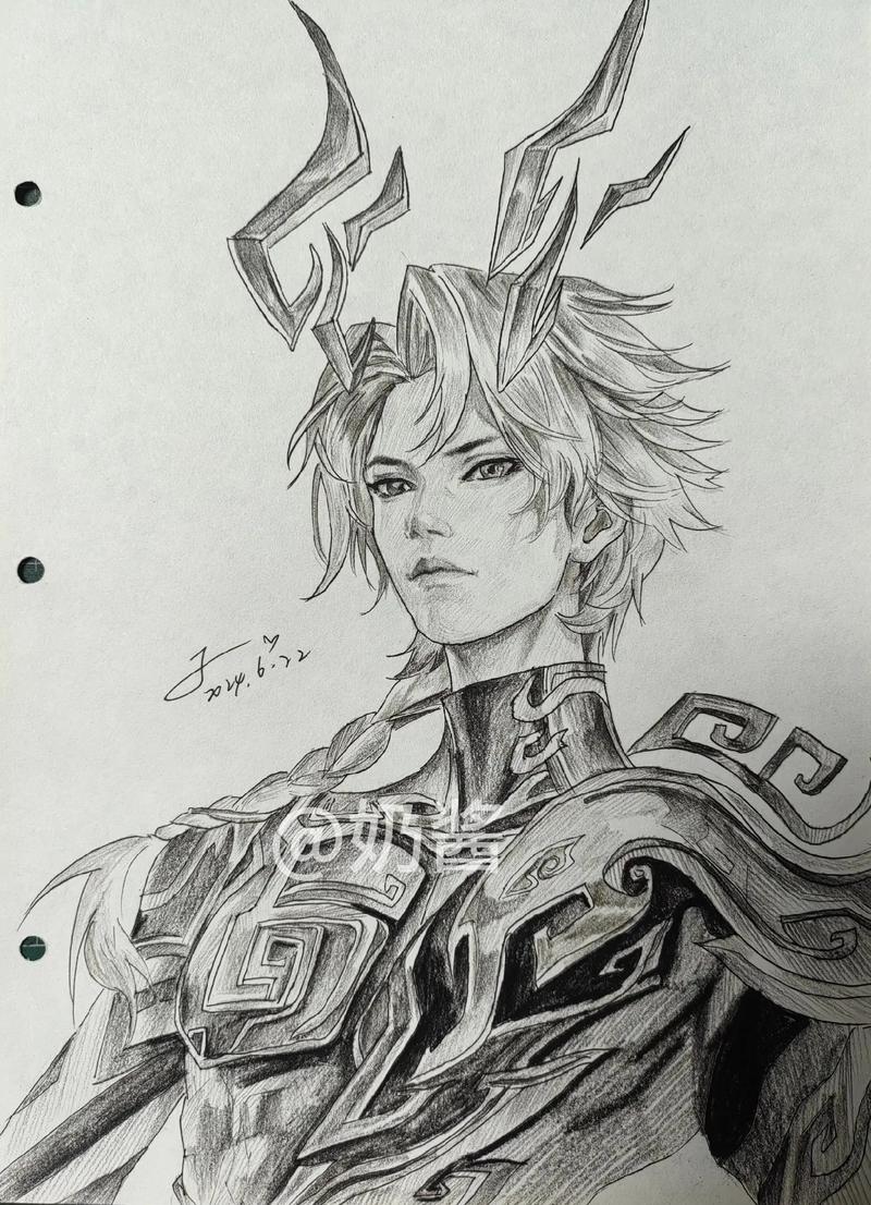 王者荣耀素描教学，王者荣耀素描画简单好看易画-第4张图片-益智游