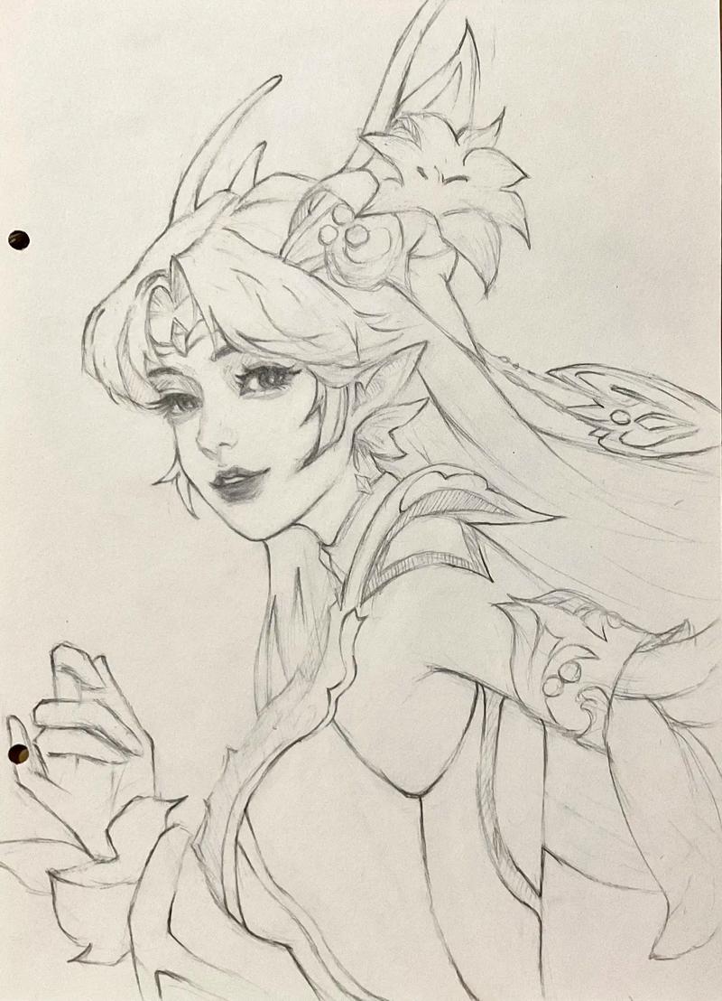 王者荣耀素描貂蝉教学，王者貂蝉素描图片大全-第2张图片-益智游